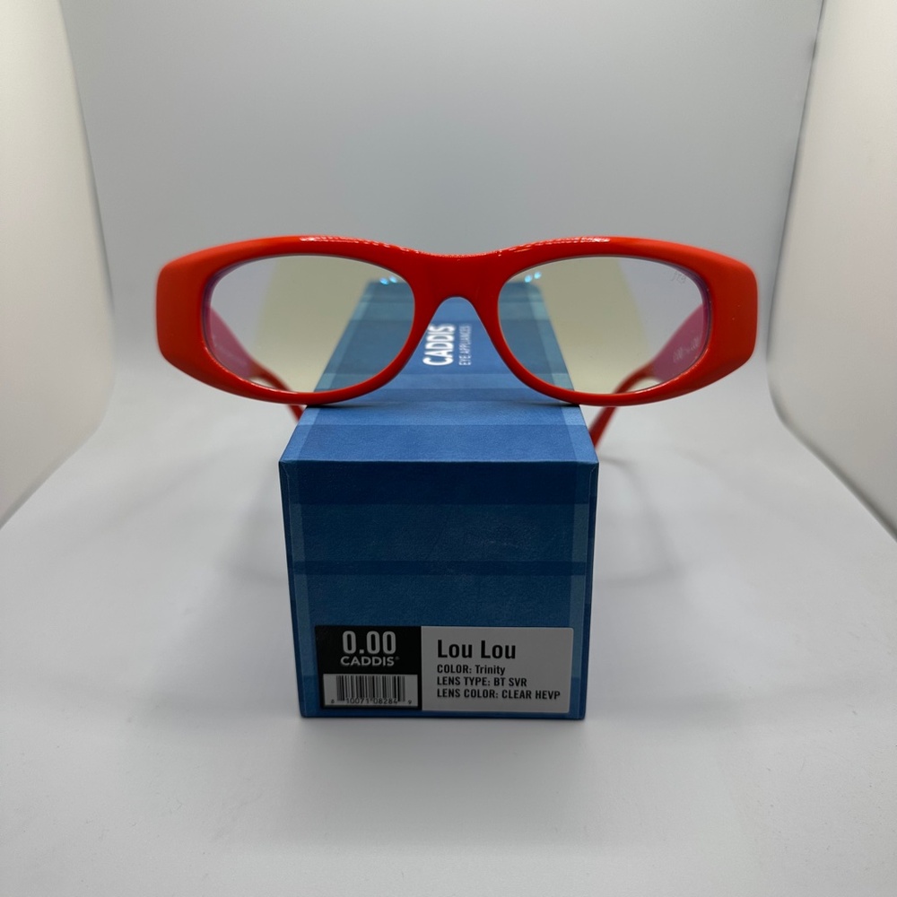 NWT Caddis Reading Glasses. Lou Lou in Red with 0.0x Magnification